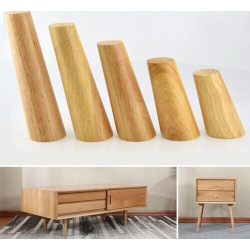 1Pcs Wood Furniture Legs Slanting Straight Wooden Sofa Legs Feet Coffee Table Bed Cabinet Replacement Feet Sloping Feet