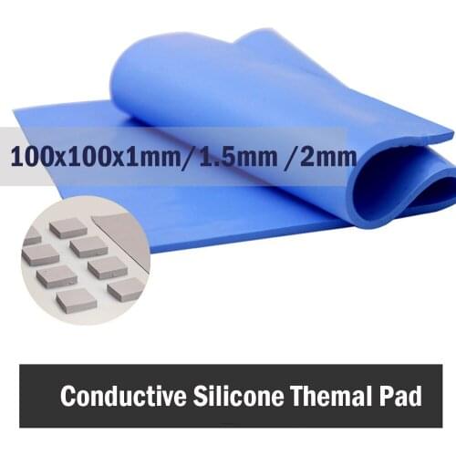 3Pcs 100x100mmx1mm 1.5mm 2mm thickness Thermal Pad CPU Heatsink Pad Cooling Conductive Silicone Thermal heatsink silicone pad
