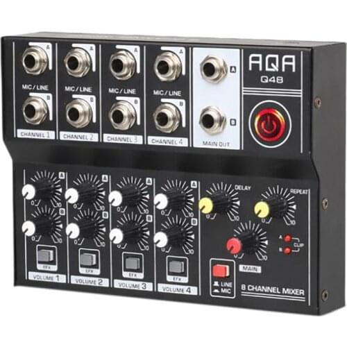 AQA 8 Channel DJ Mixing Console Effector Live Recording Conference Hub Stereo Sound Reverberation Amplifier