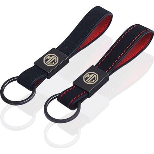 New car key ring suede with metal buckle For MG ZS GS 5 Gundam 350 Parts TF GT 6 Auto Accessories Car styling