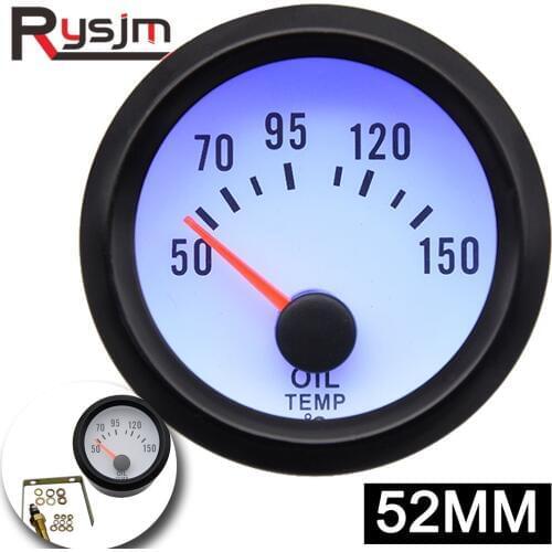 Vehicle Meter 12V Automobile Car Gauge 2" 52mm water temp gauge Oil Temp Oil Press Fuel Volts Gauge + Sensor Temperature Black