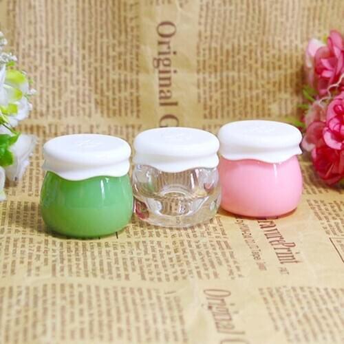 10pcs Lotion Jars 10g Acrylic Portable Refillable Bottles Travel Face Cream Lotion Cosmetic Container Empty Makeup Jar Box Cute