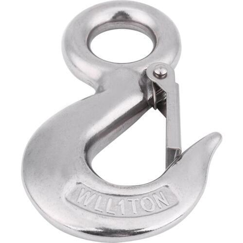 Free Shipping Brand New 115mm/1.0T High Quality Stainless Steel Authentic Swivel Round Eye Snap Clip Cargos Lifting Hook
