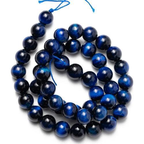 Wholesale Blue Lapis Lazuli Tiger Eye Beads Natural Stone Loose Beads for Jewelry Making 4 6 8 10 12 14mm DIY Bracelet Necklace