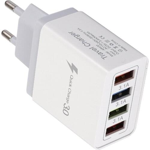 4 USB Port Colorful Charger Travel Charging Head Induction Charger USB Quick Mobile Phone Charger Phone Adapter