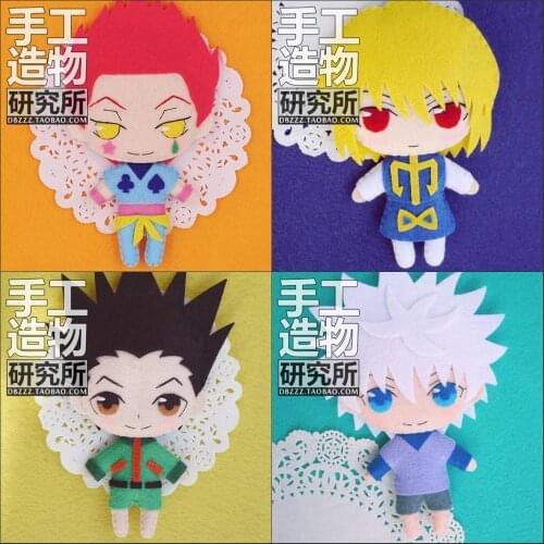 DIY Handmade Anime Hunter x Hunter Hisoka Killua Zoldyck Kurapika Cosplay Material Package Mini Plush Doll Keychain Pendant Toy