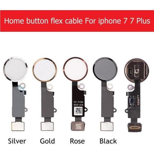 Home Button Flex Ribbon Cable Assembly For iPhone 7 7 8 plus home key black/white/gold/rose gold color phone cell Replacement