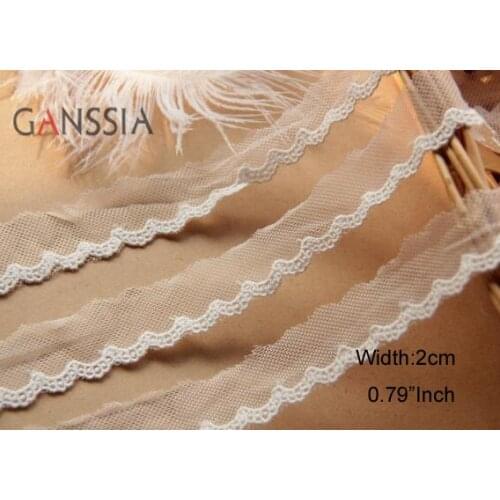 1YARD Width:2cm Quality Cotton Lace Trim Ivory White for Wedding Curtains Dress DIY Sewing Supplies Decorative Crafts (ss-2216)