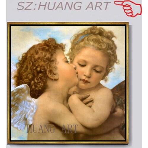 Hand-painted oil painting portrait angel realistic high quality sofa cloth wall art painting art, home decoration hall