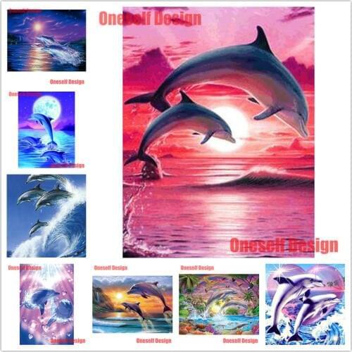 Picture of rhinestone diamond mosaic sale dolphin diamond painting full set animal christmas decorations for home wall sticker