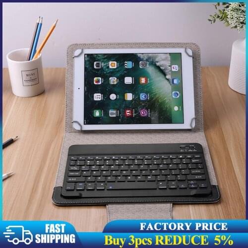 Classic Texture Multi-functional Practical Wireless Bluetooth Keyboard for 9 10 inch Tablet PU Leather Case Cover Stand