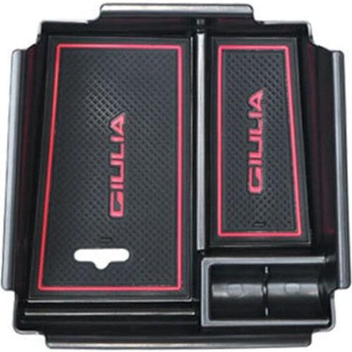 Storage Box for Alfa Romeo Giulia 2017 Carmonsons Central Armrest Door Handle Container Holder Tray Accessories Car Styling