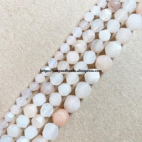 15" Natural Stone Big Cuts Faceted Lt Pink Aventurine Round Loose Beads 6 8 10 mm Pick Size