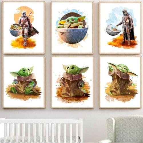 Marvel Star Wars Canvas Painting Cartoon Darth Yoda Posters and Prints Print Murals Childrens Room Home Wall Decoration Gifts