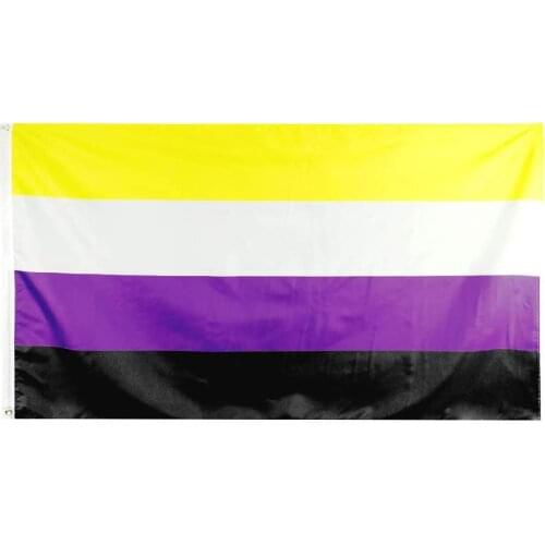 Non Binary Pride Flag 150X90CM 3X5FT Rainbow LGBT Banner Vivid Color 100D Polyester Sports Advertising Decoration Promotion