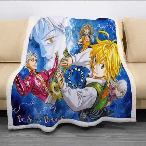 2020 NEW The Seven Deadly Sins Blanket 3D Print Sherpa Blanket on Bed Kids Girl Flower Home Textiles Dreamlike Style 03