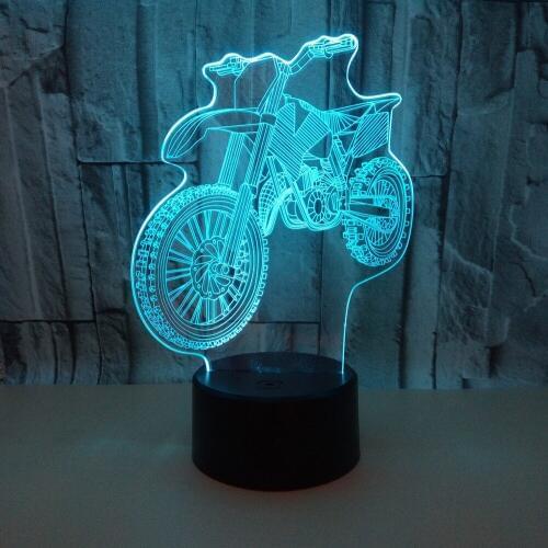New Creative Motorcycle 3d Led Night Lighting Touch 7 color Illusion 3d Stereo Visual Table Lamps For Living Room Desk Lamp
