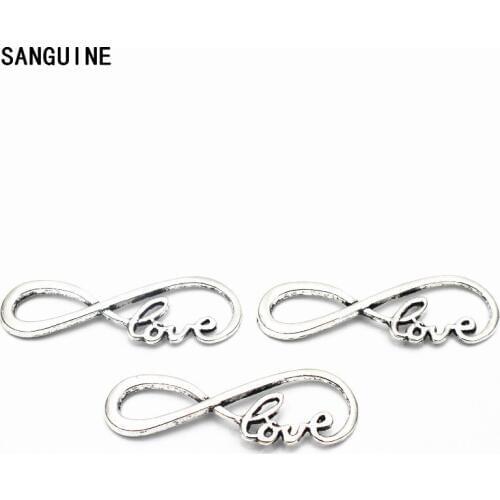 New To market 12Pcs/Lot Pieces Alloy Love Lnfinite Pendant Lobster Clasp Hanging DIY Bracelet And Floating