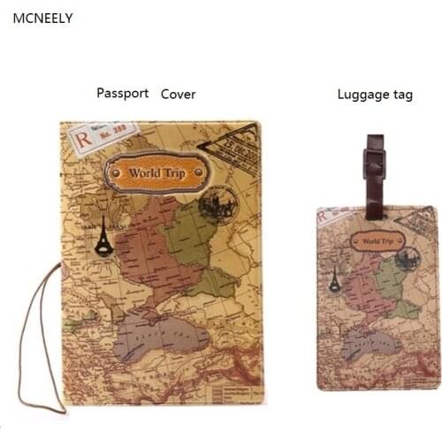 2021 World Travel Passport Cover Passport Holder Travel Cover Case With luggage tag