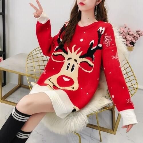 Maternity Clothing 2020 Autumn and Winter New Round Neck Mid-Length Long-Sleeved Fawn Plus Size Sweater Pregnant Women 's Wear