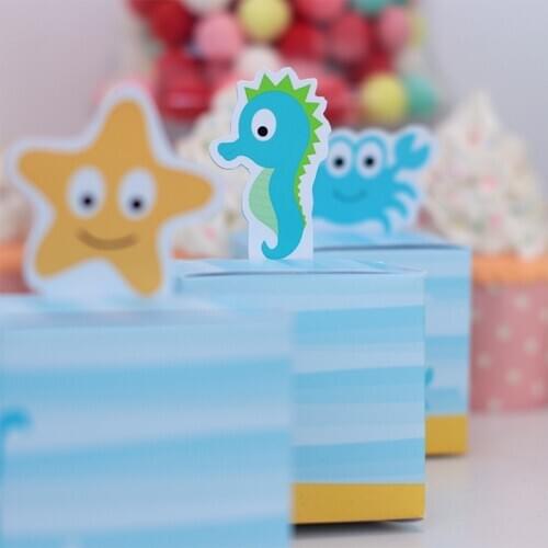Under the Sea Animal Candy Boxes Gift Bags Treat Wrapping Happy Birthday Party Supplies Decoration Preschool Decor Baby Shower
