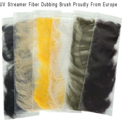 Riverruns UV Streamer Fiber Dubbing Brush, Flash Blend, Micro Leg, Each 6 Best Colors Combo Pack Super Realistic Fly Tying