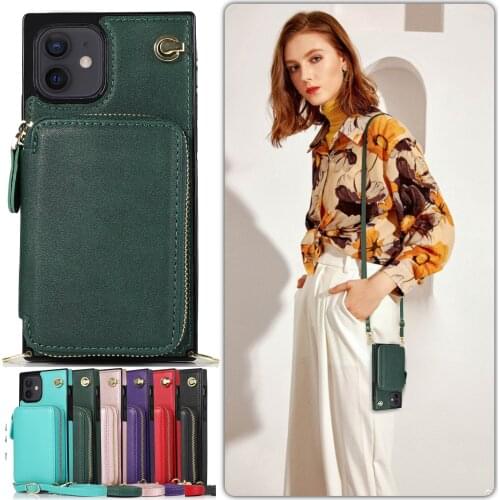 Luxury Zipper Wallet Leather SE 2020 Case For iPhone 12 Mini 11 Pro XS Max XR X 8 7 Plus Flip Magnet Cards crossbody Phone Cover