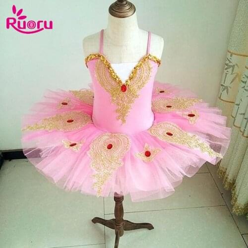 Ruoru Girls Leotard Gymnastics Ballet Costume Tutu Dress Girl Kids Ballerina Children Pancake Tutu Ballet Leotards for Women