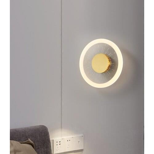 Modern Wall Lamp Led Copper Acrylic Wall Light Living Room Decoration Lighting For Bedroom Leisure Area