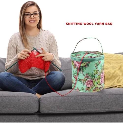Knitting Needle Storage Bag Knitting Wool Yarn Bag Crochet Sewing Needle Bucket Weave Storage Organizer Dropshipping