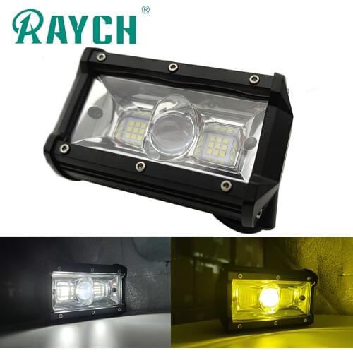 Raych 5.1 inch 84W LED Car Light Bar Off-road Combo Beam White And Yellow Color Flood Beam Spot Beam For ATVs SUV Boat