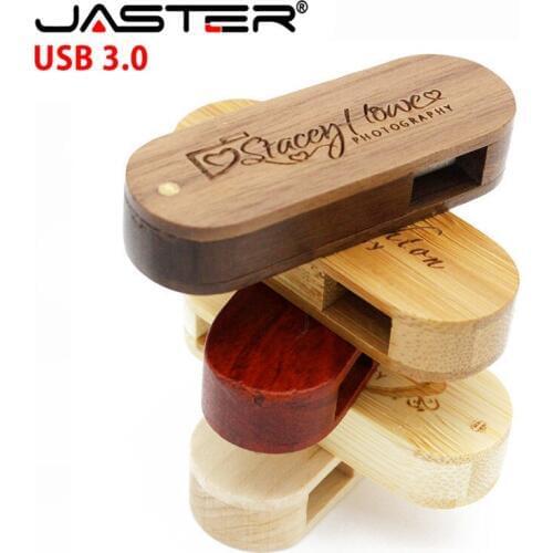JASTER USB 3.0 (Over 10 PCS Free LOGO) wooden portable USB Flash Drive 4GB 8GB 16G 32GB 64GB Memory stick U dick wedding gifts
