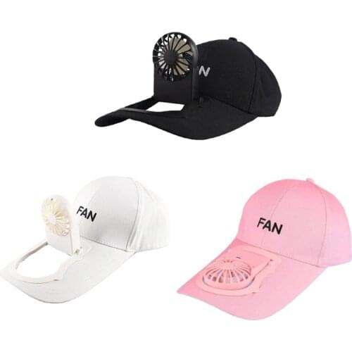 USB Charging Fan Baseball Cap Letters Embroidery Outdoor Sunscreen Sport Mini Cooler 3 Speed Adjustable Trucker Dad Hat