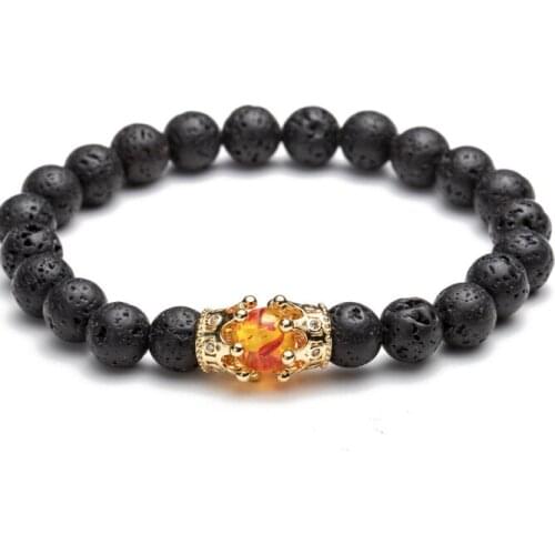 Yellow 8mm bohemian multicolor Agate beads Chakra Reiki Buddha Yoga Bracelet elastic adjustable Volcanic Stone Bangles uj3ds