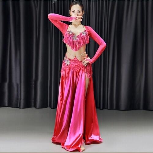 Women Oriental Dance Dresses Red Belly Dance Sexy tassel Saidi Costume Galabya Lingerie Royal Blue dance Competition costumes
