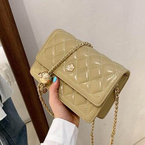 2021 New Lingge Shoulder Bags Women Chians Handbags Female PU Leather Messenger Bag Female Retro Daily Totes Lady Elegant