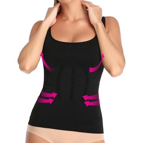 Women Body Shaper Removable Underwear Waist Trainer Bra Cami Tank Top Slimming Vest Corset Shapewear Slim Up Lift Tummy Control