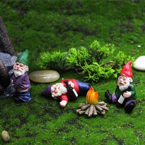 1Pcs Fairy Mini Garden Gnome Figurines Resin Fairy Garden Funny Miniature Gnomes Elf Figure Micro Garden Dwarf For Home Decor