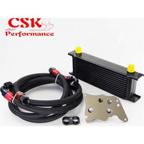 13 Row 248mm AN10 British Oil Cooler Kit Fits For BMW Mini Cooper R56 Supercharger Black/Silver