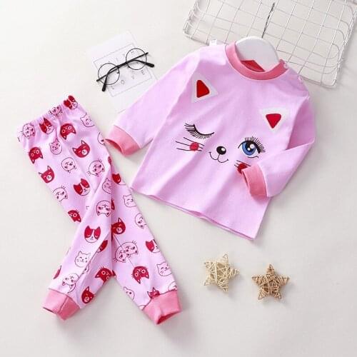 6 9 12 Month Baby Long Sleeve Sets Autumn Toddler Girls Clothes Round Collar Baby Boy Outfits 2 Piece Long Sleeve Tops + Pants