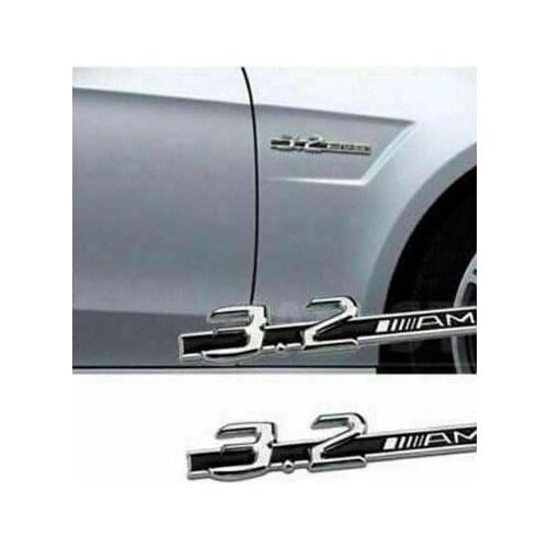 2pcs NEW Metal fit for 3.2 AMG GRILL BADGE or 2 FENDER BADGE CLK C63 SLK CLS