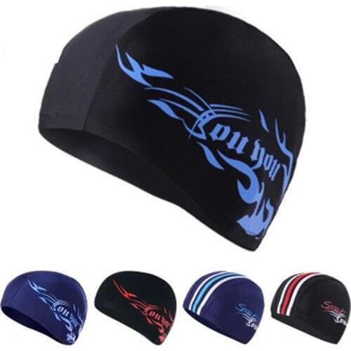 2019 New Style Fashion Hot Womens Mens Bathing Hat Swimming Caps Spandex Waterproof Elastic Adult Black
