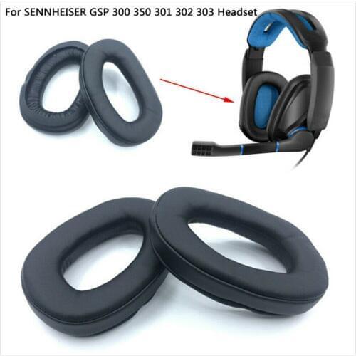 BAAQII 1 Pair Earpads for SENNHEISER GSP 300 350 301 302 303 Cushion Replacement Soft Comfortable Leather foam ear pad