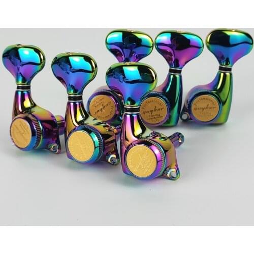 Guyker Guitar Locking Tuners 3L+3R-1:21 Machine Head Set Replacement for ST TL SG LP Style Electric Folk