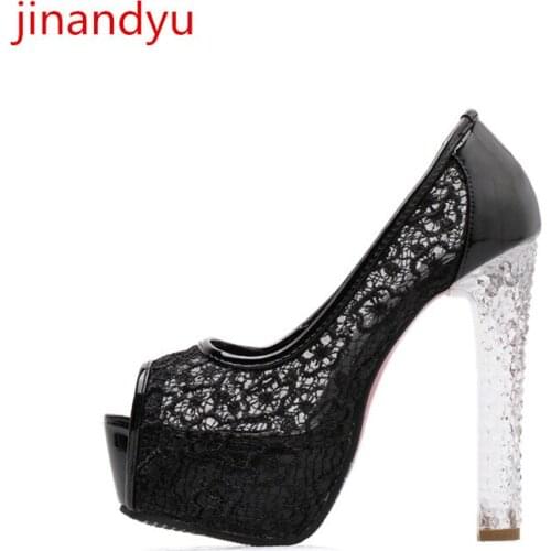 Lace Extreme High Heels Sexy Fetish Women Platform Sandals Peep Toe Party Wedding Shoes for Women Bride Gold Sliver Black Heels