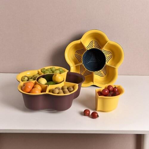 Household fruit platter Washing basket Multi-packed fruit basket Fruit dish drain basket Rotating fruit dish spell