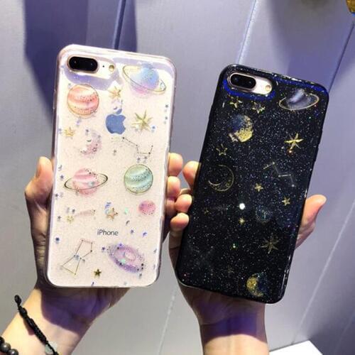 YeLun Glitter Stars Case For Huawei P20 /P20 Lite/ Pro Girly Soft Silicon TPU Back Cover For Huawei Enjoy7S P8 Lite Fundas Coque