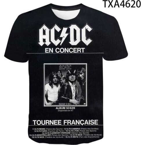 AC DC Summer 3D Printed T Shirts Casual Men Women Comfortable Breathable Street Oversized T-Shirt Casual Short sleeve T-Shirts