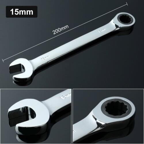 15mm Flexible Head Open End Wrench Keys With Ratchet Spanners Ring Mini Torque Adjustable Clank Ratchet Wrench Spanner Tool Set
