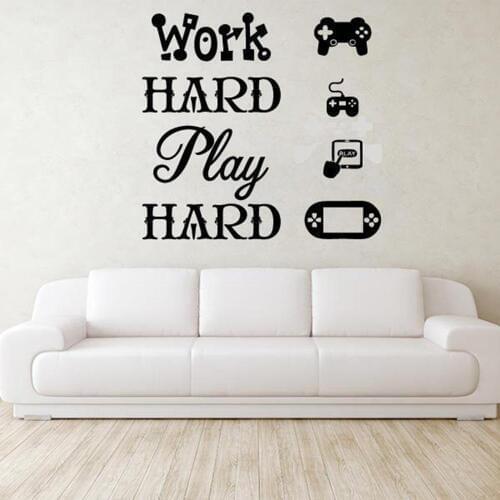 Gamer wall sticker X-box PS4 video game Controller wall decal waterproof Vinyl Wall Art Mural home decor For boys Bedroom G442